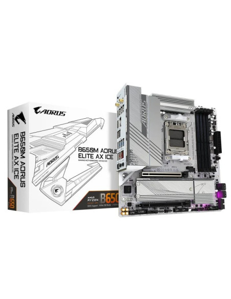 PLACA BASE GIGABYTE GA-B650M-AORUS ELITE AX ICE AM5 MATX 4XDDR5 WIFI HDMI DP