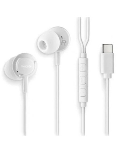 AURICULARES + MICROFONO NGS CROSS STEP IN EAR USB-C WHITE