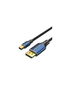 Vention El algodón trenzó el mini varón del DP al tipo azul de la aleación de aluminio del cable del varón 8K HD del DP