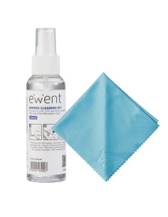 Ewent EW5668 kit de limpieza para computadora Pantallas / Plásticos, Universal Kit de limpieza para equipos 100 ml