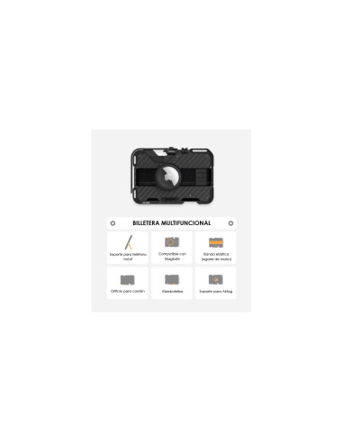 Aulumu Cartera Metálica MagSafe G03 Fibra Carbono