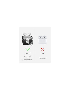 Aulumu A09 Funda Geométrico para AirPods Pro con Bloqueo Gris 2