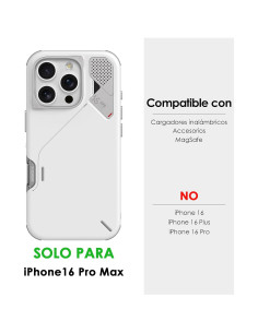Aulumu A16 MagSafe iPhone 16 Pro Max Funda Antigolpes Blanca 2
