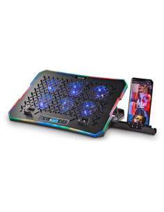 SOPORTE + VENTILADOR NOTEBOOK NGS HEROSTAND RGB BLACK + SOPORTE SMARTPHONE