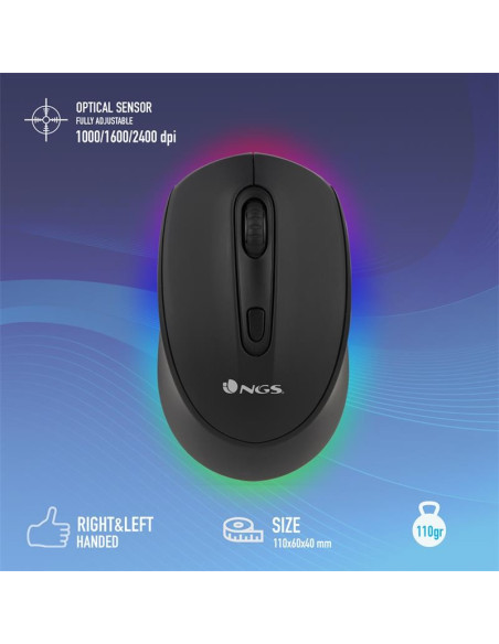 RATON NGS SMOG MULTIDEVICE WIRELESS BLUETOOTH RECARGABLE LED BLACK