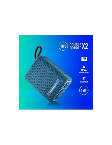 ALTAVOCES NGS ROLLER FURIA RGB PORTATIL WATERPROOF IPX6/BT/USB/AUX BLUE
