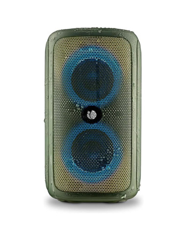 ALTAVOCES NGS ROLLER BEAST RGB PORTATIL WATERPROOF IPX5/BT/USB/AUX/FM GREEN