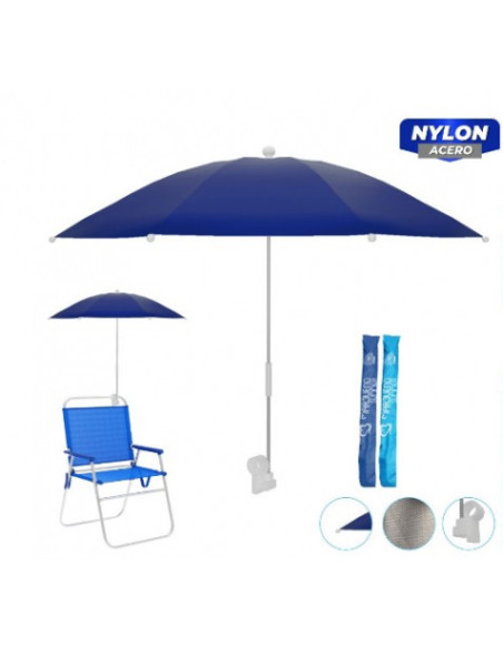 SOMBRILLA PARA SILLA O TUMBONA 80CM AZUL/TURQUESA