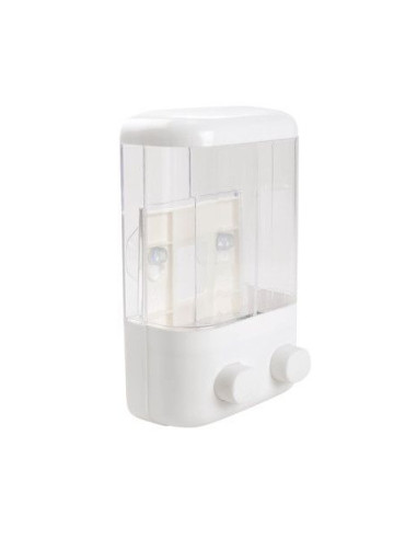 DISPENSADOR JABON-CHAMPU BAÑO 2X500ML BLANCO