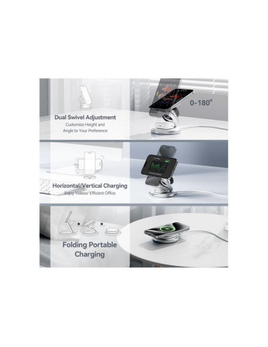 BASE CARGADOR VENTION SMARTPHONE/APPLE WATCH/AURICULARES WIRELESS SILVER