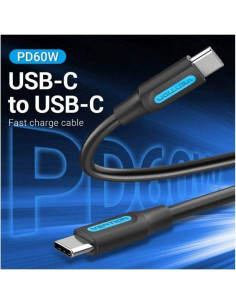 CABLE USB-C VENTION TIPO USB-C/M - USB-C/M 3A PD60W 0.5M BLACK 2