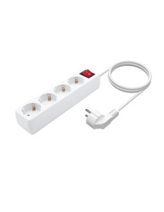 REGLETA AISENS 4 SCHUKOS PROTECCION INTERRUPTOR 1,4M WHITE