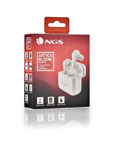 AURICULARES NGS ARTICA BLOOM EARPHONES BLUETOOTH WIRELESS WHITE