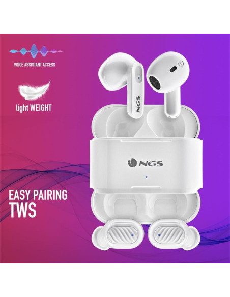 AURICULARES NGS ARTICA DUO EARPHONES BLUETOOTH WIRELESS WHITE ( PACK 2UD )