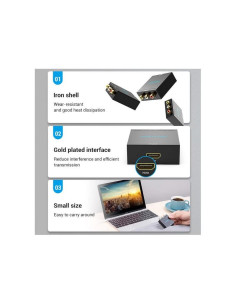 CONVERSOR VENTION HDMI/H - RCA/H MINIUSB/H BLACK 2