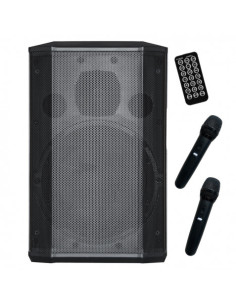 ALTAVOZ AUTOAMPLIFICADO PRO600 8\" 500W CON BATERÍA + 2 MICROS SERIE PRO