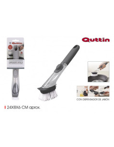 CEPILLO LIMPIADOR VAJILLA CON DISPENSADOR DE JABON QUTTIN