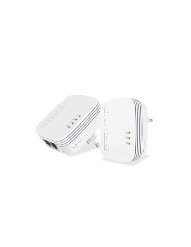 Strong POWERLWF600DUOMINI adaptador de red PowerLine 600 Mbit/s Ethernet Wifi Blanco 2 pieza(s)