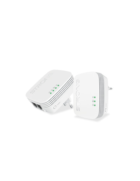 Strong POWERLWF600DUOMINI adaptador de red PowerLine 600 Mbit/s Ethernet Wifi Blanco 2 pieza(s)