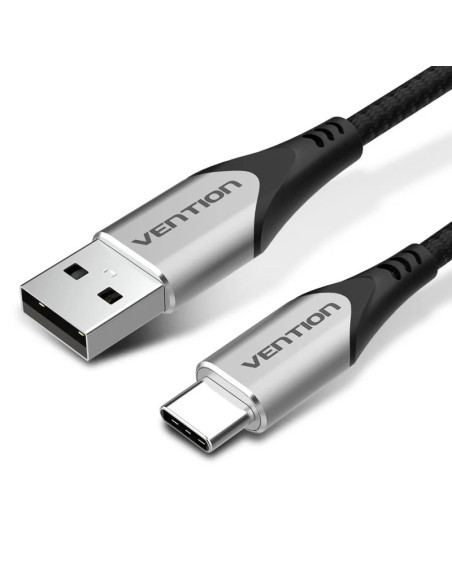 CABLE VENTION USB-C 2.0 USB-C/M - USB-A/M 480MBPS TRENZADO 1M GREY