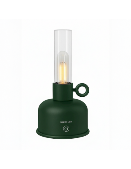 LAMPARA DE ACEITE LED VINTAGE VERDE FOREVER