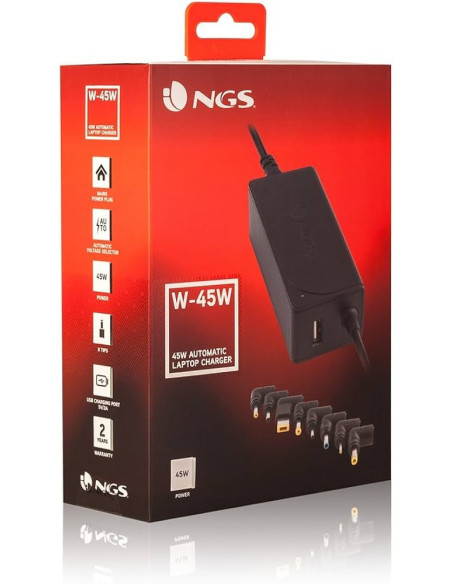 CARGADOR PORTATIL NGS UNIVERSAL PORT/TFT 45W AUTOMATICO W-45W