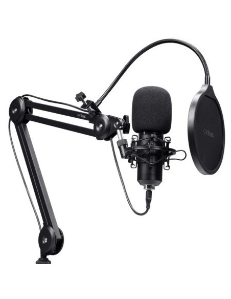 MICROFONO TRUST GXT 270 EMITA II+ USB FILTRO STREAMING BRAZO AJUSTABLE BLACK