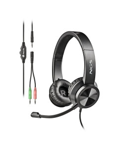 AURICULARES + MICROFONO NGS MSX11PRO JACK 3.5MM BLACK + ADAPTADOR DOBLE JACK