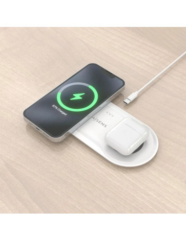 BASE DE CARGA AISENS WIRELESS SMARTPHONE/AURICULAR 15W USB-C WHITE
