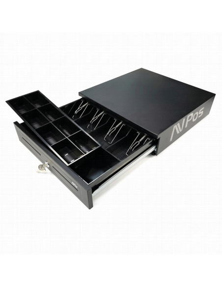 CAJON PORTAMONEDAS AVPOS U285 41CM ACERO ALTA RESISTENCIA BANDEJA EXTRAIBLE