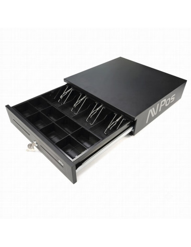 CAJON PORTAMONEDAS AVPOS U285 41CM ACERO ALTA RESISTENCIA BANDEJA EXTRAIBLE