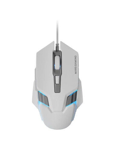 RATÓN MARS GAMING MM024 RGB BLANCO SENSOR ÓPTICO 4000 DPI