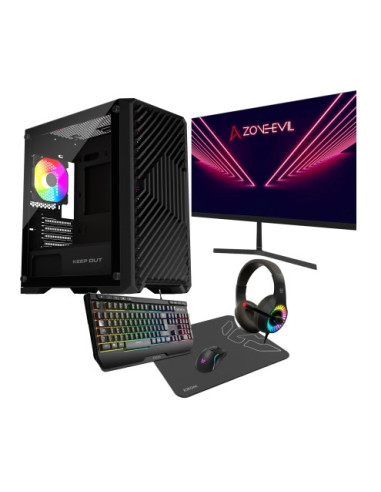 Ordenador de sobremesa Zone Evil Core AMD Ryzen 5 4500/16GB/1Tb SSD Nvme RTX 3050 Windows 11 + Monitor 27 + Combo