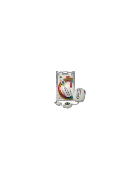 RATON 3FREE OPTICO USB RETRACTIL BLANCO ROSA 3F-MSM201/WP