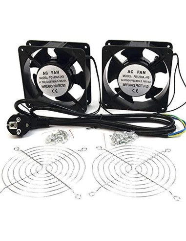 VENTILADOR DOBLE 12 CM POWERGREEN ARMARIO RACK