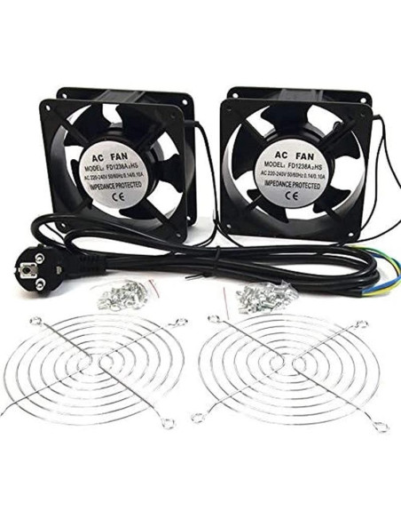 VENTILADOR DOBLE 12 CM POWERGREEN ARMARIO RACK