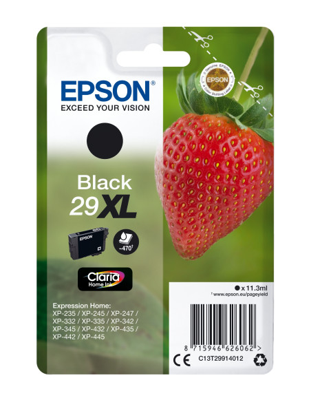 Epson Strawberry Cartucho de tinta singlepack black 29XL claria Home