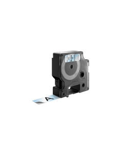 Dymo D1 Etiquetas estandar negro sobre transparente 19mm x 7m poliester
