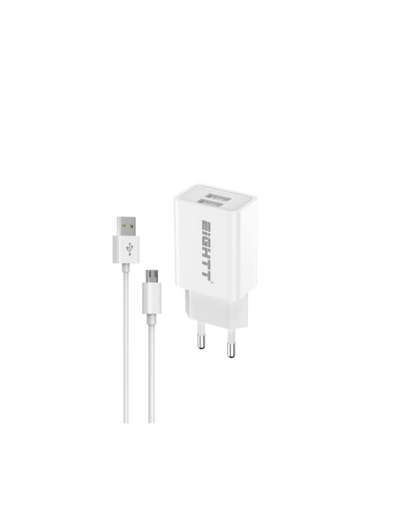 Eightt Cargador Smartphone / Tablet Micro USB 5V 2.4A con cable Micro USB
