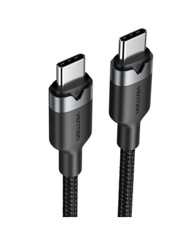 CABLE USB-C VENTION TIPO USB-C/M - USB-C/M 3A 60W 2M ALUMINIO BLACK