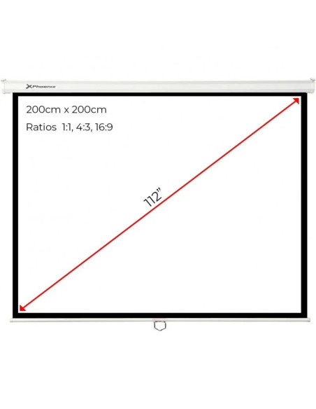 PANTALLA PROYECCION PHOENIX PARED Y TECHO MANUAL 112 200X200