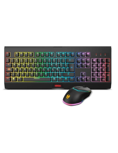 TECLADO + RATON GAMING KROM KABALA WIRELESS RGB RETROILUMINADO BLACK