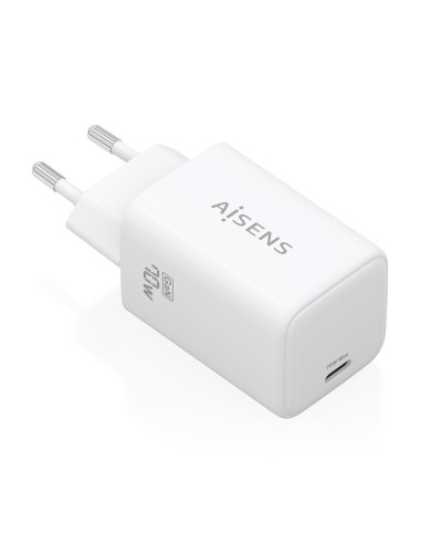 AISENS Cargador GaN 70W, 1xUSB-C PD3.2 QC4.0, blanco
