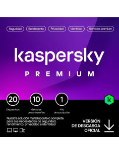 ANTIVIRUS KASPERSKY PREMIUM 1YEAR 20L PC/MAC/ANDROID/IOS L.ELECTRONICA