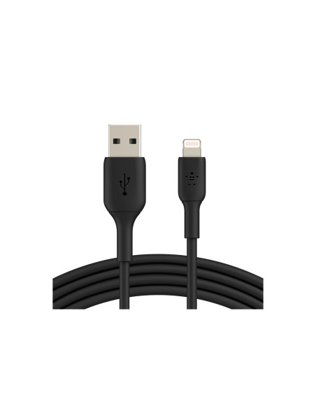 BELKIN cable de conector Lightning Macho/USB A Macho 0,15 m Negro