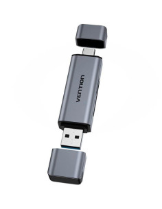 LECTOR DE TARJETAS EXTERNO VENTION USB-A 3.0/USB-C MICROSD/TF DUAL DRIVE