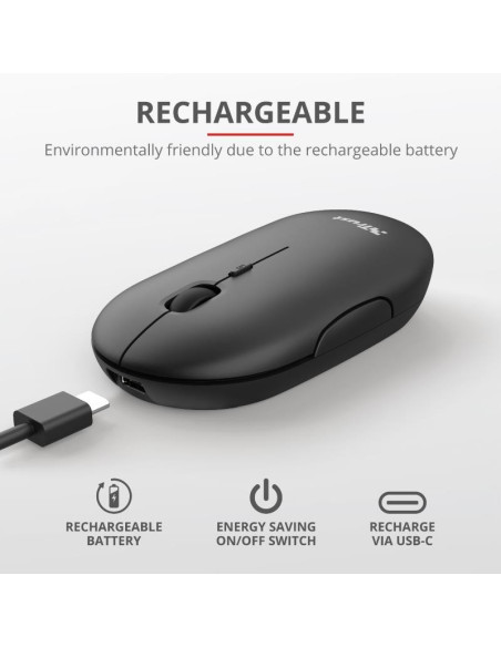 RATON TRUST PUCK RECARGABLE WIRELESS BLUETOOH BLACK