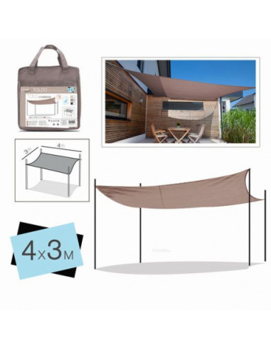 TOLDO RECTANGULAR 3X4 METROS TOPO + BOLSA