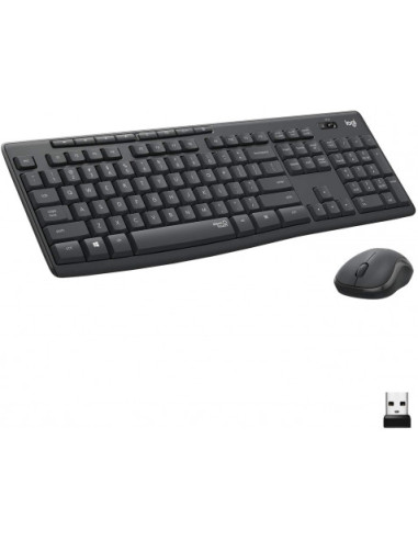 KIT TECLADO Y RATON WIRELESS SILENT TOUCH MK295 LOGITECH GRIS