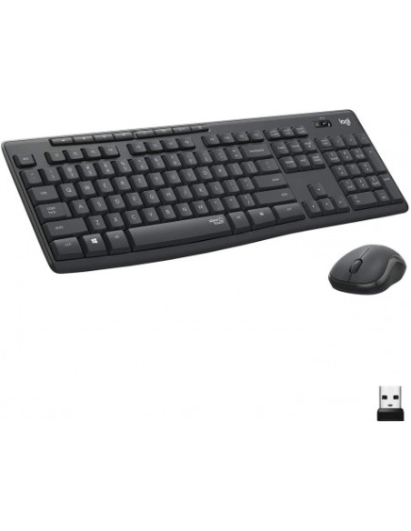 KIT TECLADO Y RATON WIRELESS SILENT TOUCH MK295 LOGITECH GRIS